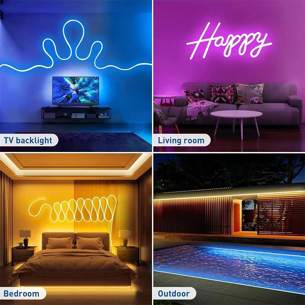 شريط إضاءة LED ذكي بتقنية Bluetooth مع تحكم عبر التطبيق ✨