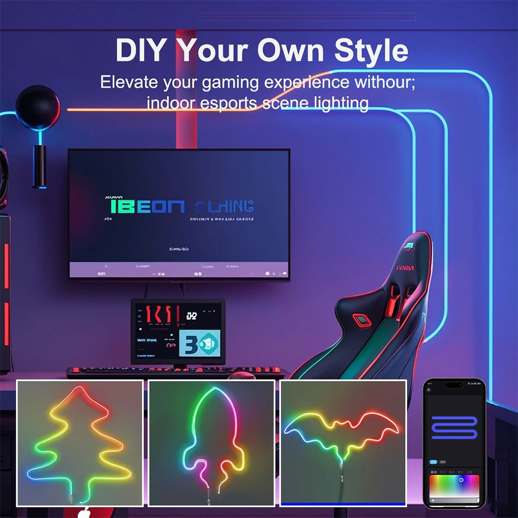 شريط إضاءة LED ذكي بتقنية Bluetooth مع تحكم عبر التطبيق ✨