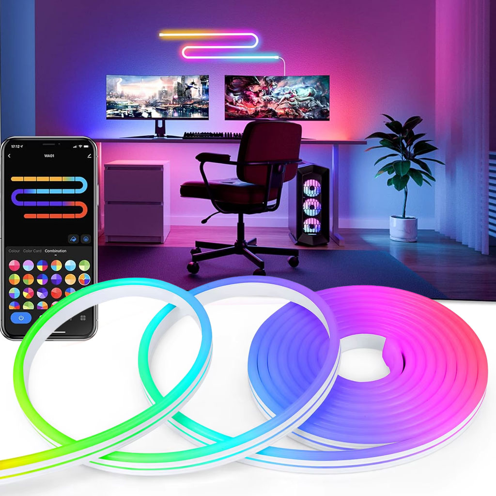 شريط إضاءة LED ذكي بتقنية Bluetooth مع تحكم عبر التطبيق ✨